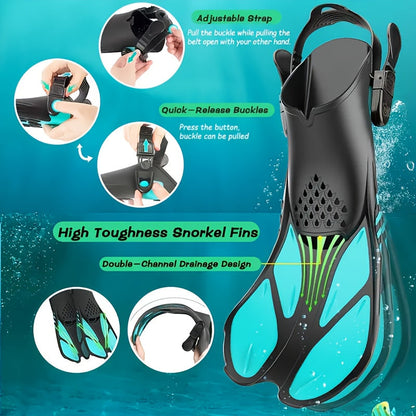 BowLift | Snorkel fins SeaVana Glide | Adjustable & Short | Open Heel | For Travel & Leisure | Unisex