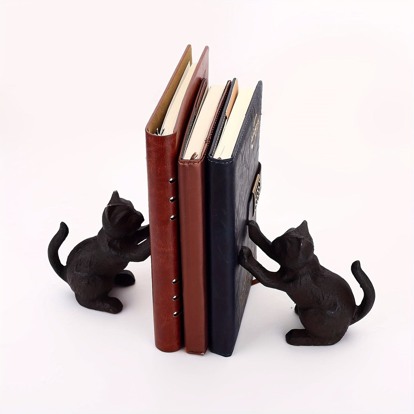VintageCat - Rustic Cast Iron Bookends for Stylish Interiors Bowlift