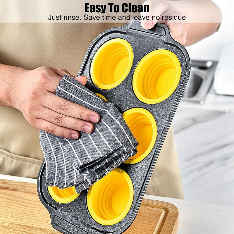 BowLift | Press-Release Silicone Muffin Pan with Sturdy Metal Frame