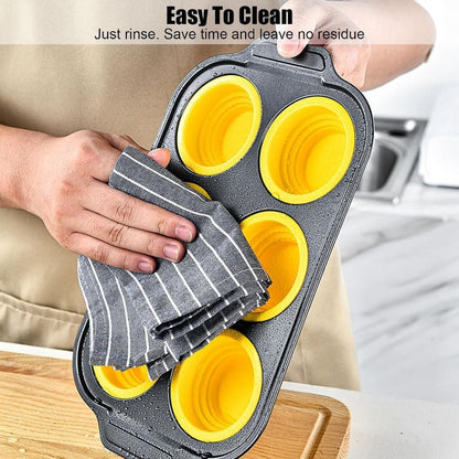 BowLift | Press-Release Silicone Muffin Pan with Sturdy Metal Frame