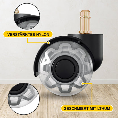 5 pieces office chair wheels swivel chair wheels 10mm x 22mm | Kalsten