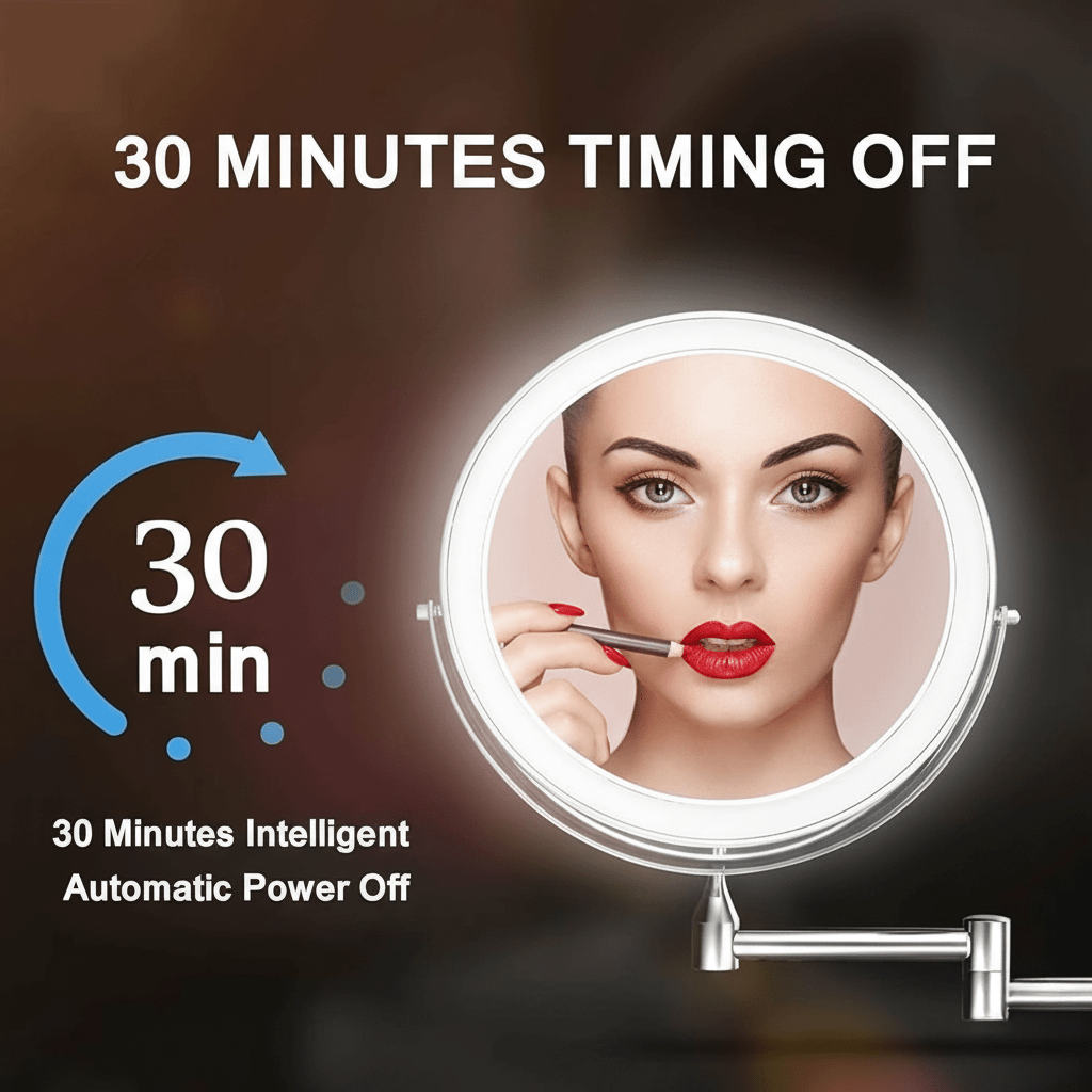 Skanto | LED Magnifying Mirror with Adjustable Light and Rechargeable Battery