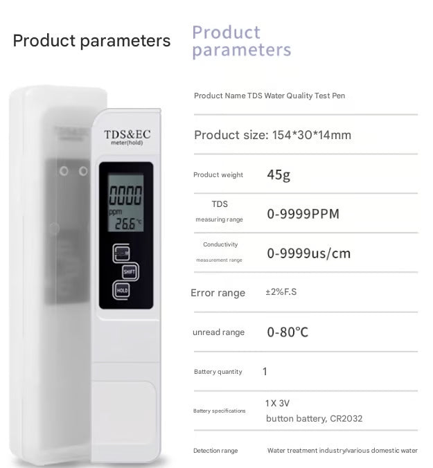 3-in-1 Digital Water Quality Tester TDS Meter | Skanto