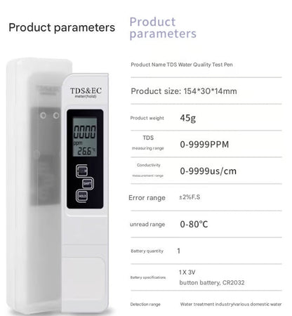 3-in-1 Digital Water Quality Tester TDS Meter | Skanto