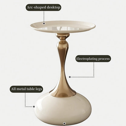 Modern side table with ceramic base and metal legs – 55 cm high | Skanto