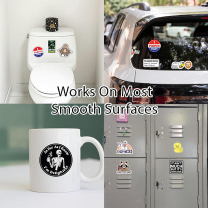 Set with 130 funny quote stickers