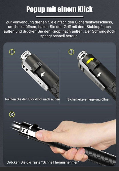 Automatically extendable steel striking stick | Bowlift