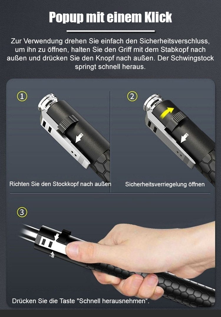 Automatically extendable steel baton | Karnz