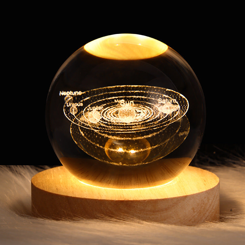 Skanto | LED Galaxy Night Light Crystal Ball Table Lamp 3D Planet Moon Lamp Bedroom Home Decor for Kids Party Birthday Gifts