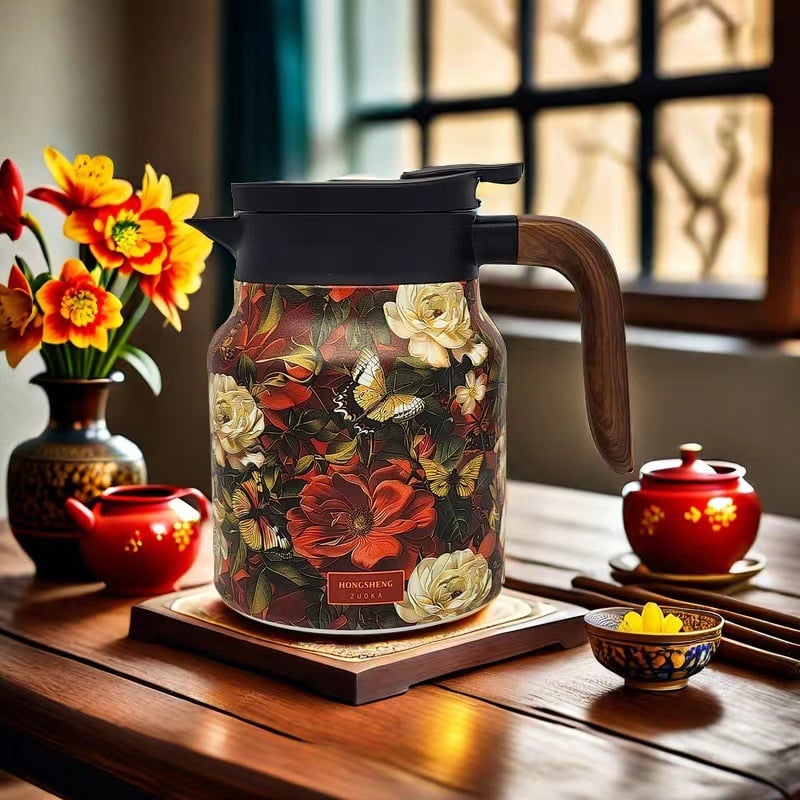 Skanto | Vintage Floral Pattern Teapot – Built-in Infuser