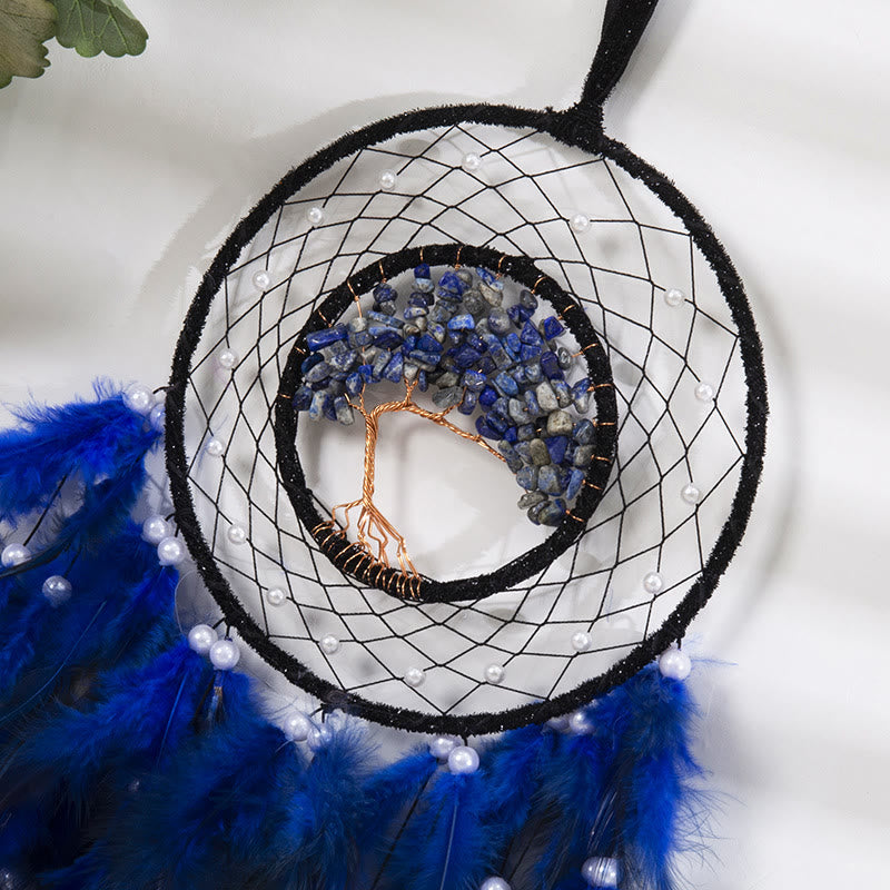 Skanto | Crystal Tree Of Life Feather Glow Dreamcatcher