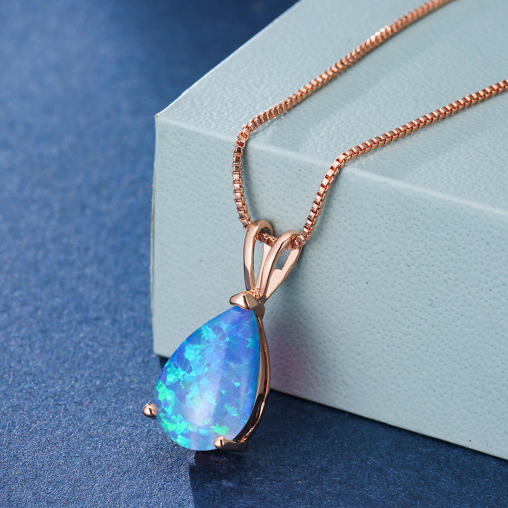 Skanto | Minimalist Drop Opal Pendant Necklace - Selina