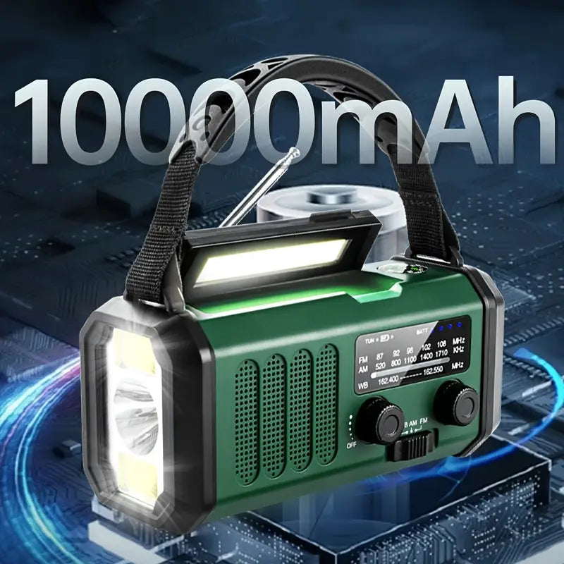 Skanto | Solar Emergency Radio with Power Bank – Crank Radio with LED Light for Camping & Outdoors