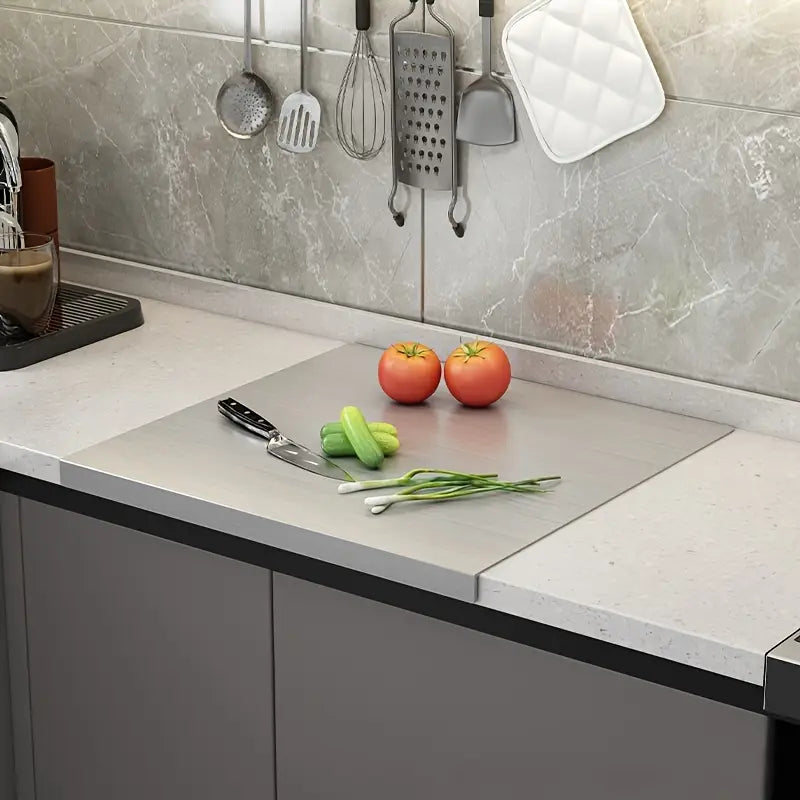 Double-sided stainless steel cutting board – Non-slip & hygienic | Perfect for the kitchen | Karnz