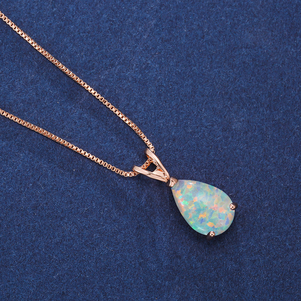 Skanto | Minimalist Drop Opal Pendant Necklace - Selina