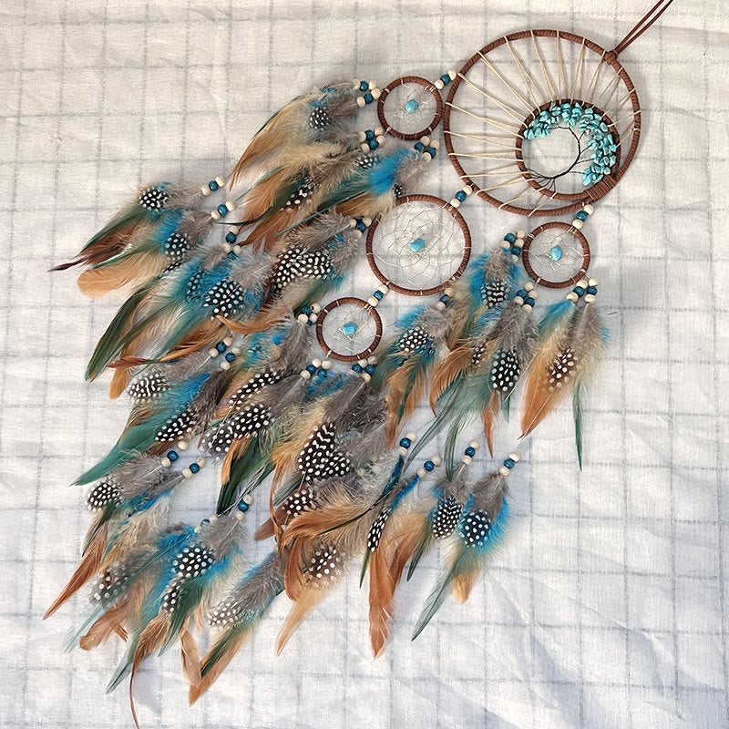 Brehn Turquoise Tree of Life Feather Dreamcatcher