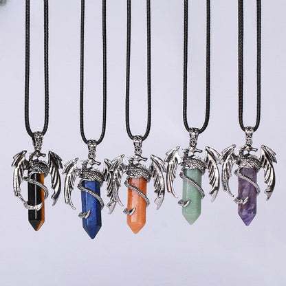 Karnz | Bohemian Style Natural Mystic Gemstone Dragon Pendant