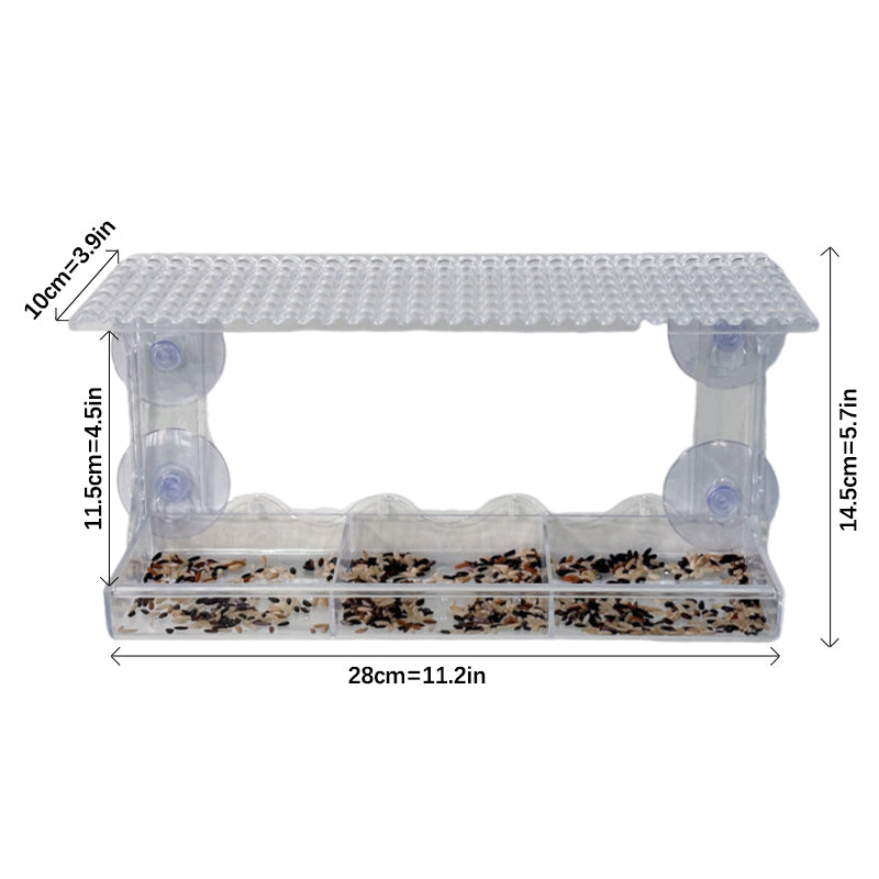 Skanto | Outdoor Clear-Window-Suction-Cup-Bird Feeder