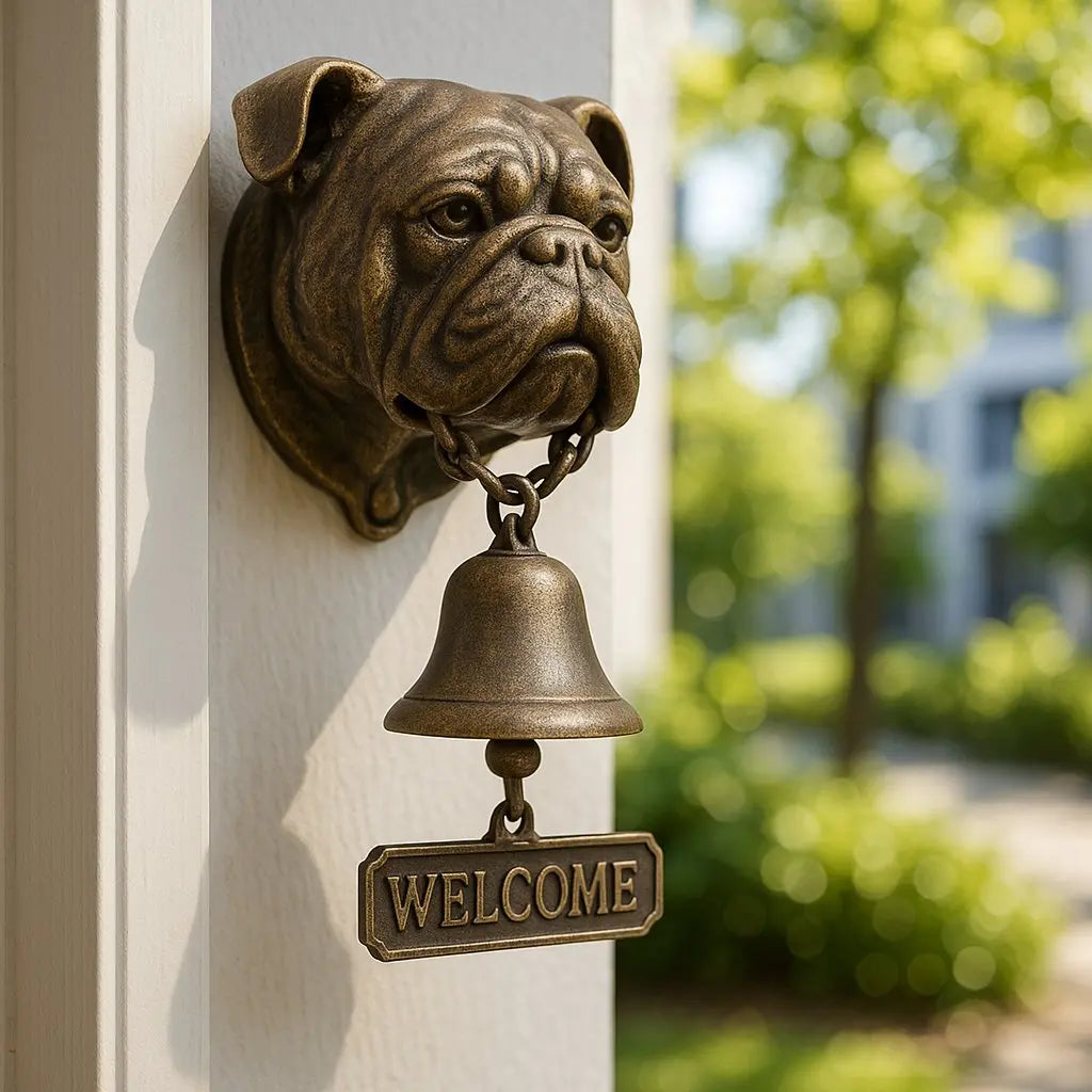 BowLift | Welcome Bell Shepherd Bronze – Elegant Wall Bell with German Shepherd Design