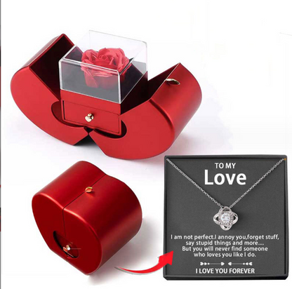 Skanto | Rose Apple Jewelry Box™ | With Eternal Rose Necklace.