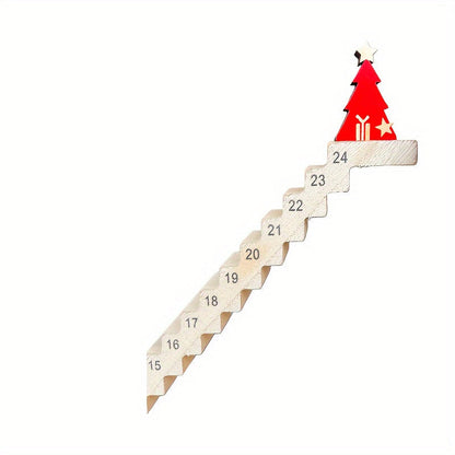 Skanto Skanto | Wooden Advent Calendar – 24-Day Countdown Ladder for Table Decoration