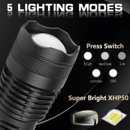 BowLift | LED Torch Rechargeable Zoom Aluminium Flashlight