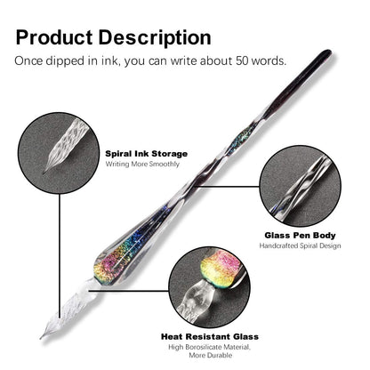 Skanto | Calligraphy Glass Dip Pen Ink Set