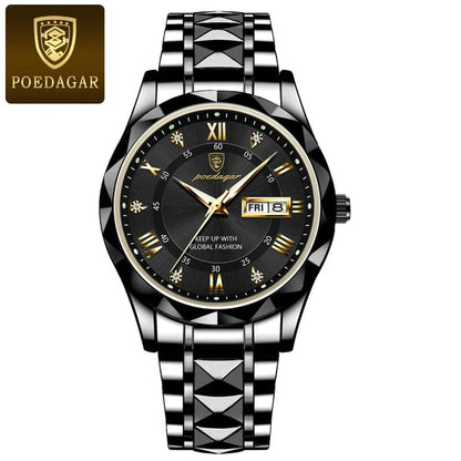 Waterproof luxury men's wristwatch from a top brand with luminous function