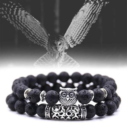 BowLift | Owl Charm Natural Stone Bracelet