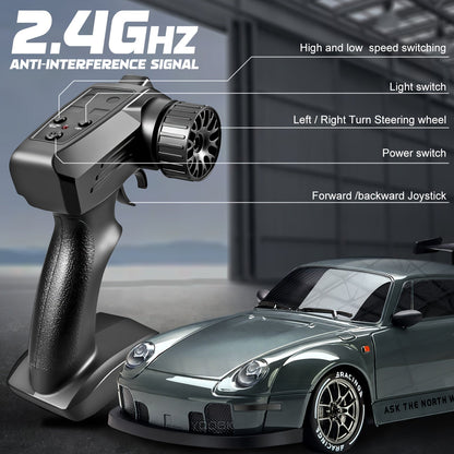 Skanto | Ultimate 1:24 RC Drift Car with LED Wheels – Rechargeable 4WD Racing Toy