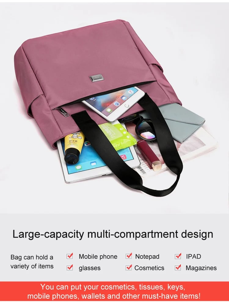 BowLift | Large Capacity Water Repellent Multi Pocket Nylon Shoulder Bag