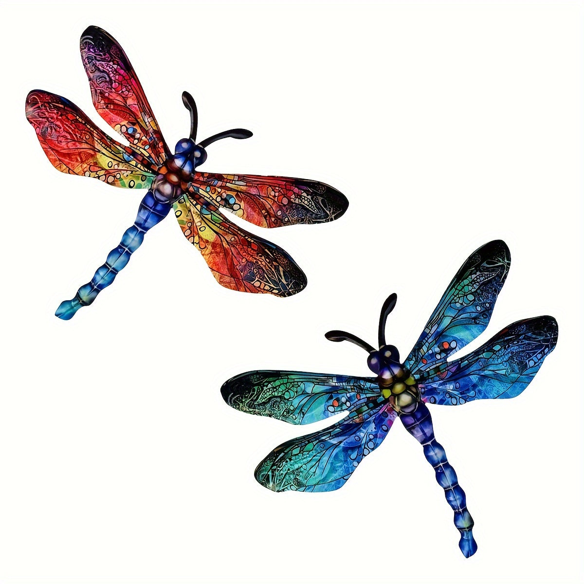 Skanto | 1/2 Pcs Lively Dragonfly Wall Art Made of Metal – Artistic Outdoor Decoration for Gardens, Homes, and Events – Durable, Versatile, and Eye-Catching – A Perfect Gift Idea for Any Occasion