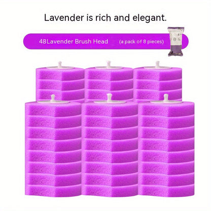 Skanto Skanto | 32 Brush Head Set or 48 Accessory Brush Heads - Wall-Mounted Bathroom Cleaning Set with Scented Brushes - Powerful Toilet Brush Set