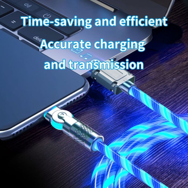 Magnetic Charging Cable | 540° Rotatable Connector | Fast Charging with LED Lighting