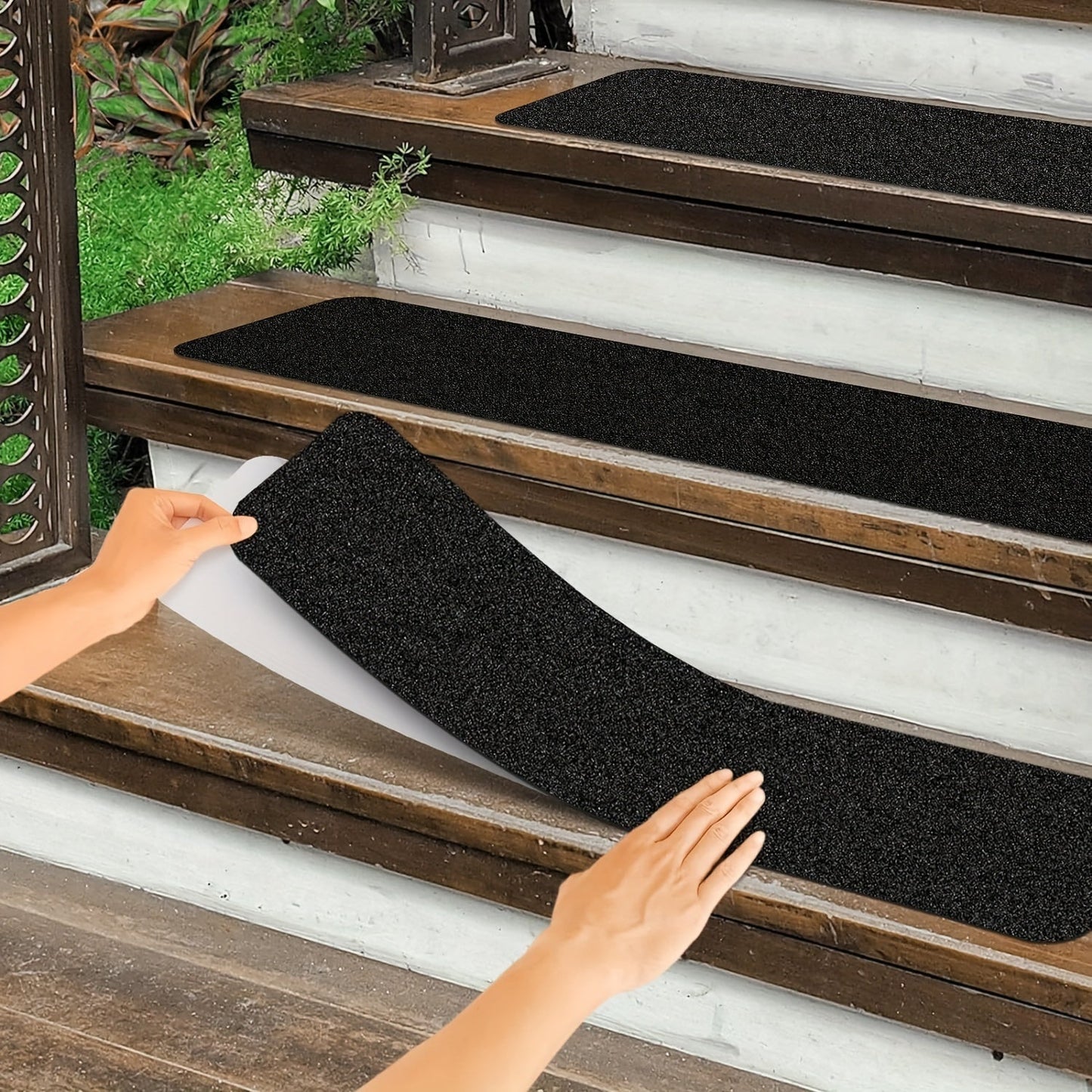 Skanto | Non-Slip Stair Treads 10-Pack – 6"x24", 80-Grit, Weather-Resistant