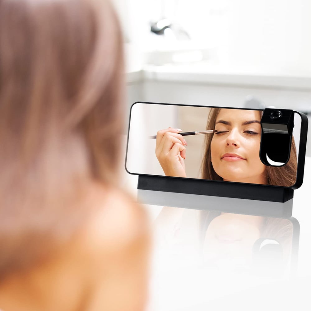 Projection Alarm Clock | LED Display with Mirror Surface | Two Alarms & Temperature Display | 19 cm