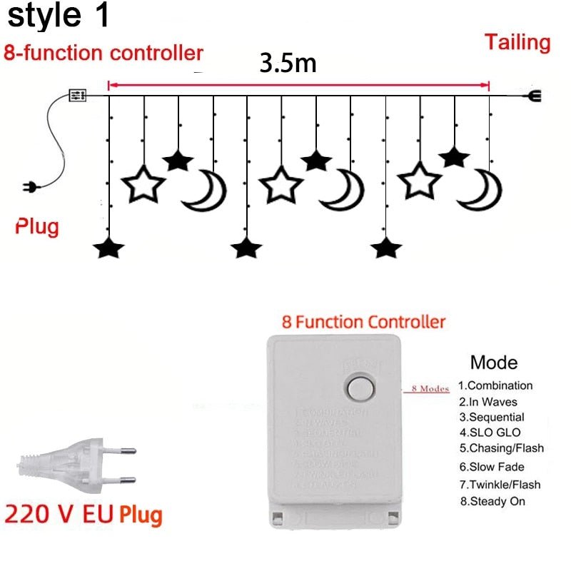 Skanto | Fairy String Lights with Heart-Shaped Design