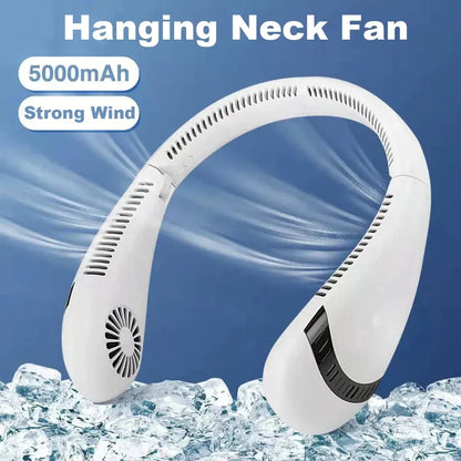 Bladeless Neck- Fan, 360° Cool-ing Necklace Fan 3 Speeds Hanging Neck- Fan, Bowlift