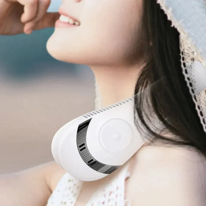 Bladeless Neck- Fan, 360° Cool-ing Necklace Fan 3 Speeds Hanging Neck- Fan, Bowlift