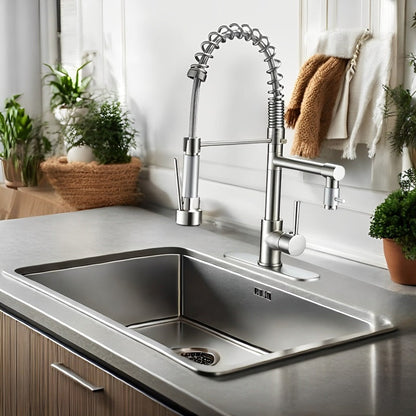 Kalsten | 360° Stainless Steel Kitchen Faucet with Pull-Down Spring Spout