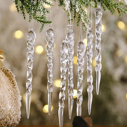 Skanto | Faux Icicle Christmas Ornaments - Winter Wonderland Tree Decorations for Parties & New Year's Charm