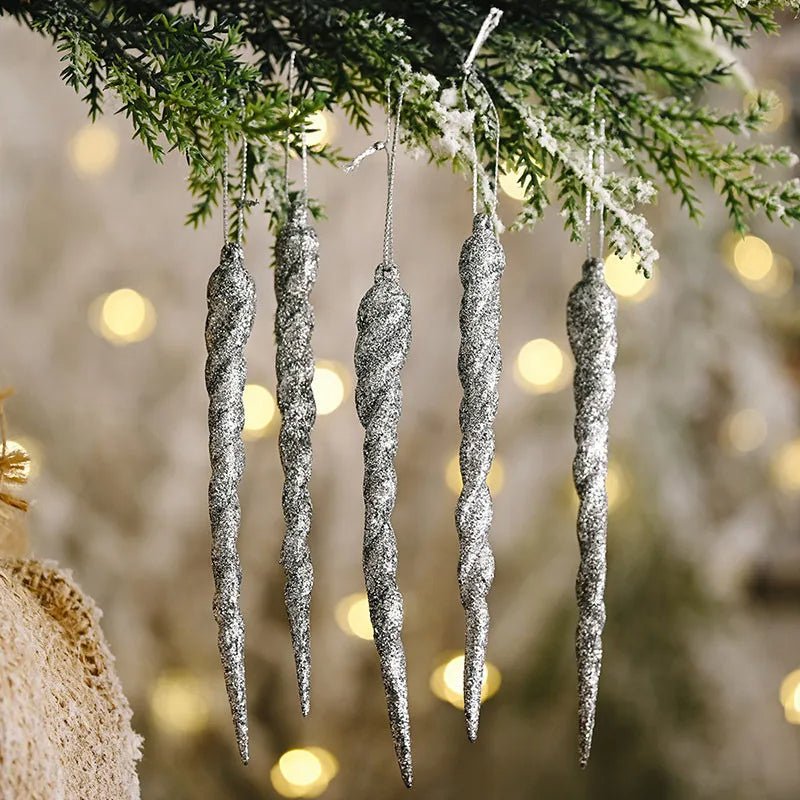 Skanto | Faux Icicle Christmas Ornaments - Winter Wonderland Tree Decorations for Parties & New Year's Charm