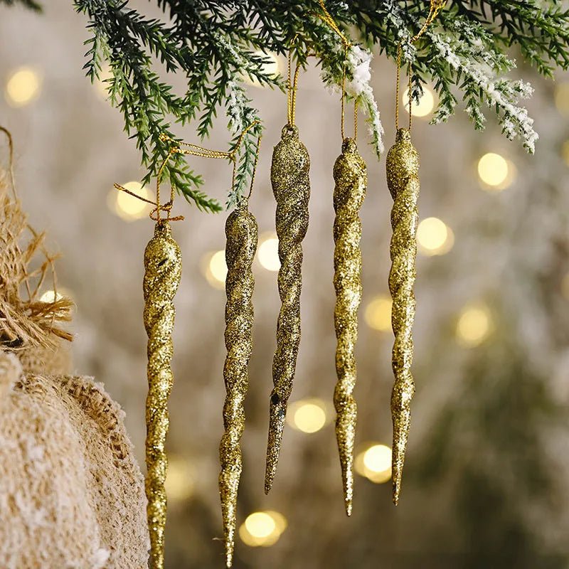 Skanto | Faux Icicle Christmas Ornaments - Winter Wonderland Tree Decorations for Parties & New Year's Charm