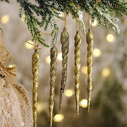 Skanto | Faux Icicle Christmas Ornaments - Winter Wonderland Tree Decorations for Parties & New Year's Charm