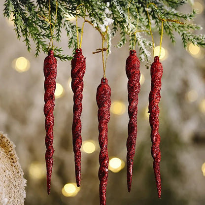 Skanto | Faux Icicle Christmas Ornaments - Winter Wonderland Tree Decorations for Parties & New Year's Charm