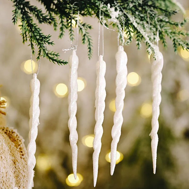 Skanto | Faux Icicle Christmas Ornaments - Winter Wonderland Tree Decorations for Parties & New Year's Charm
