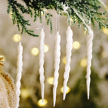 Skanto | Faux Icicle Christmas Ornaments - Winter Wonderland Tree Decorations for Parties & New Year's Charm