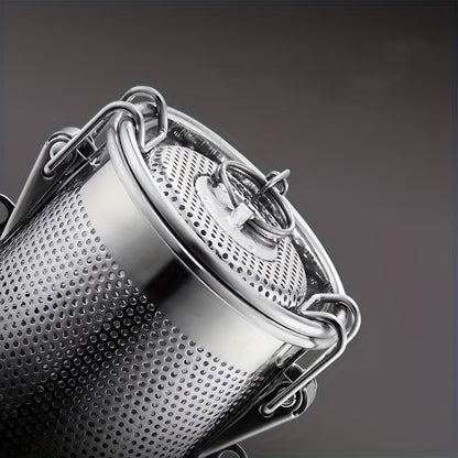 Skanto | Stainless Steel Spice Infuser – Reusable Fine Mesh Strainer with Extended Chain for Loose Tea, Herbs, and Spices – Ideal for Cooking, Brewing, and Kitchen Use