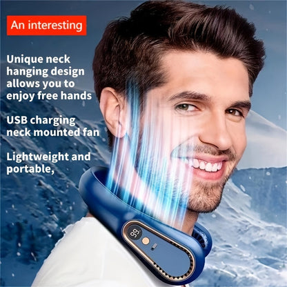 1pc Portable USB Cooler Fan with 5 Speeds and Digital Display - Super Strong Technology and Bladeless Design for Outdoor Use | Karnz