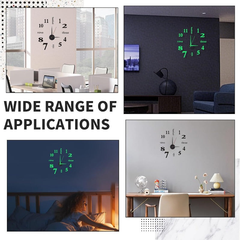 Luminous Frameless 3D Wall Clock Karnz